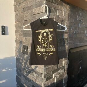 Truly Madly Deeply Egyptian Gold Hieroglyphics Tank Top